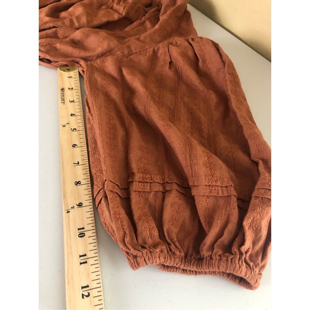 Universal Thread Rust Crop Peasant Blouse Medium … - image 7